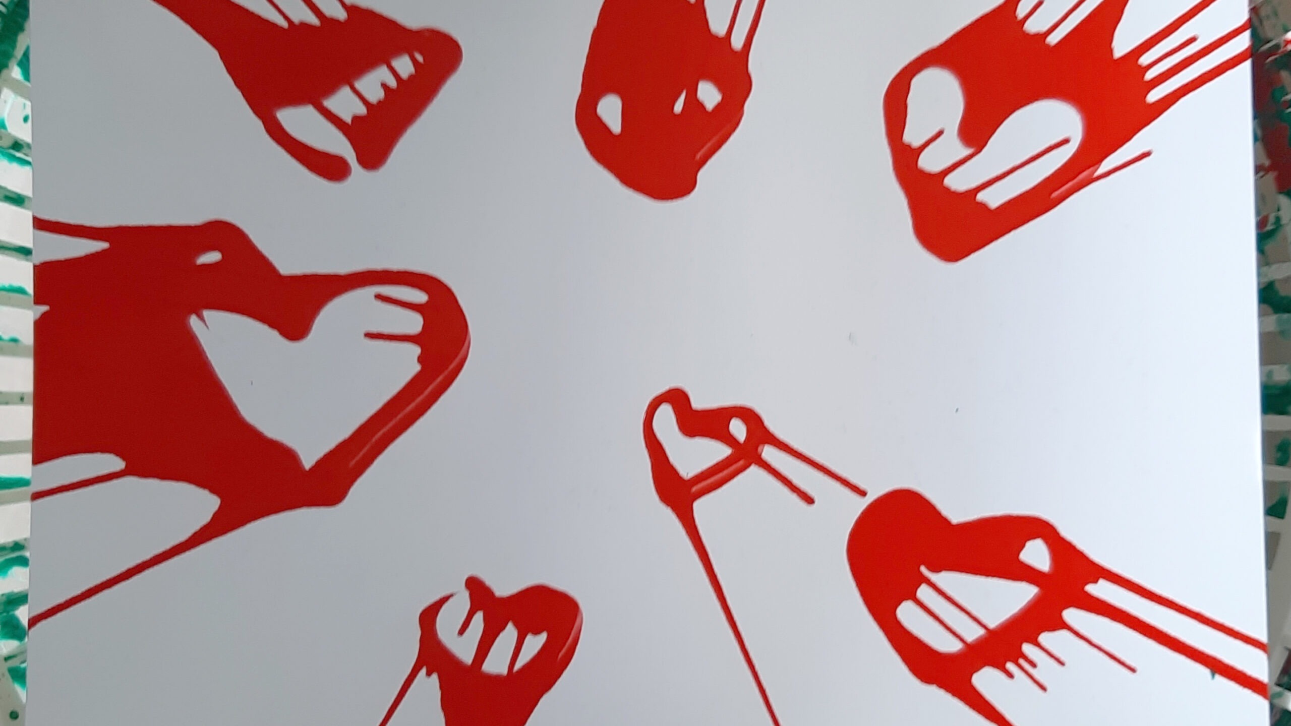 Farbige Herzen mit verlaufener Farbe