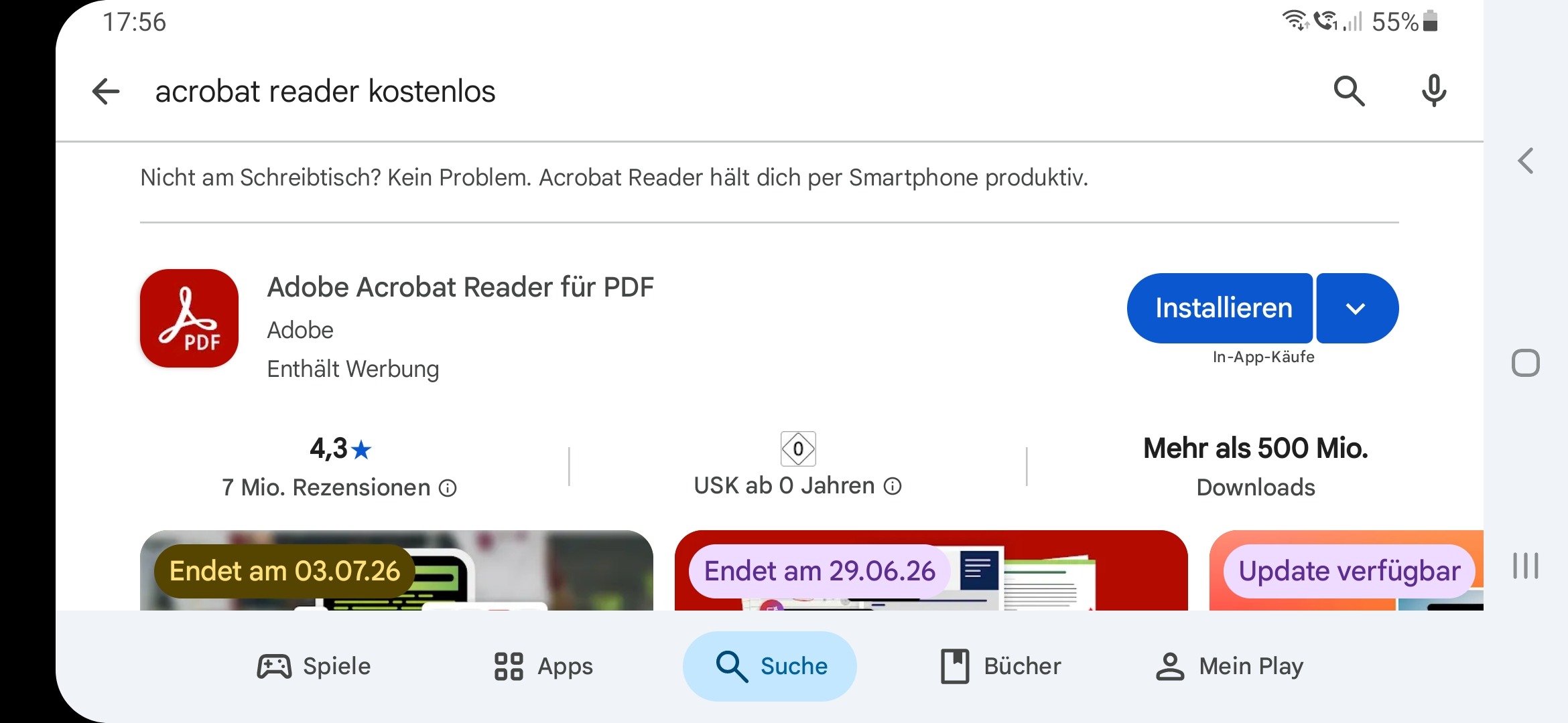Screenshot Adobe Acrobat Reader im App Store